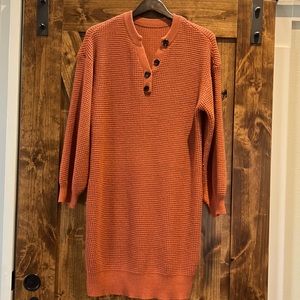 Burnt Orange Sweater Dress
